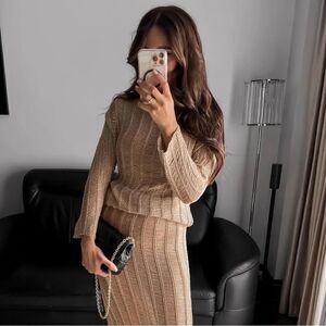 ZARA METALLIC THREAD KNIT SWEATER